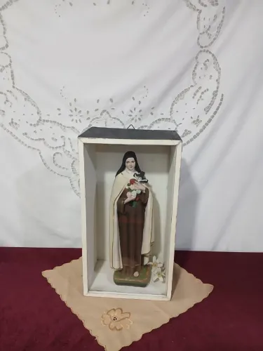 Antiga Estatueta de Santa Teresinha De Gesso