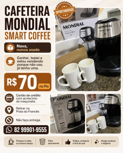 Cafeteira Elétrica Mondial Smart Coffee