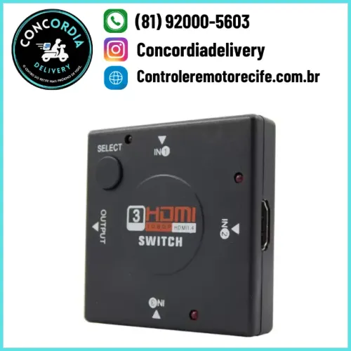 Switch Hub Hdmi 3 Em 1 Ketchup KT-5421 (Chave Seletora 4 Portas 1080p Full Hd)