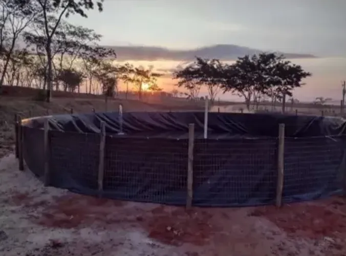 Tanque Circular Reservatório de Água Irrigação/Criação 80 Mil Litros Geomembrana Pead