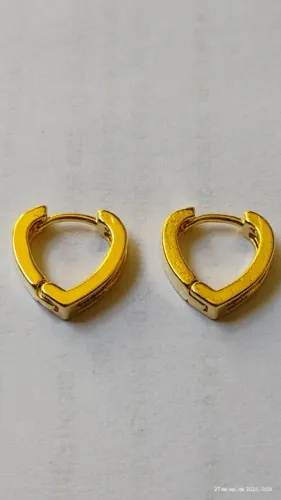 Par de Brinco Liso e Folheado a ouro 18k