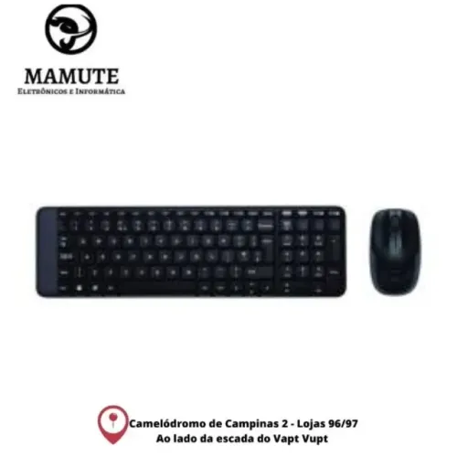 Kit de teclado e mouse sem fio Logitech MK220 cor preto