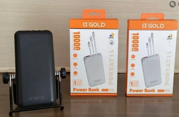 Power Bank 10000 mAh - 3 em 1 - O'Gold