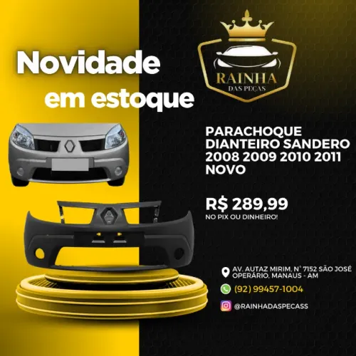 Parachoque Dianteiro Sandero 2008 2009 2010 2011 Novo