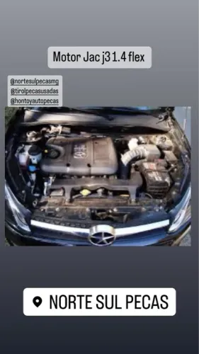 Motor Jac j3 1.4 usado a base de troca garantia de 90 dias