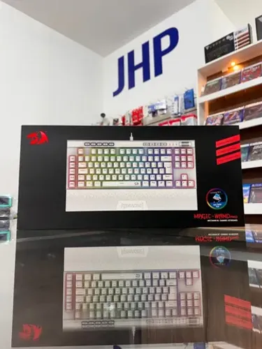 Teclado Mecânico Gamer Redragon Magic-Wand Pro Branco RGB Switch Azul | Parcela Sem Juros