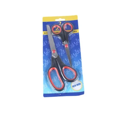 Kit 2 Tesouras Multiuso Aço Inox Artesanato Costura Cozinha