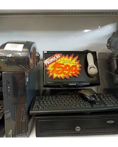 Kit PDV Completo S/ Sistema Core2Duo 04Gb Monitor, Impressora, Gaveta, Leitor Eco Eletron