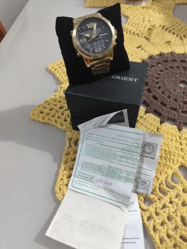 Relógio Orient Masculino Digital/Analógico Dourado