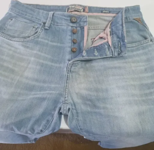 calça jeans khelf original com botoes 38 40 com elastano