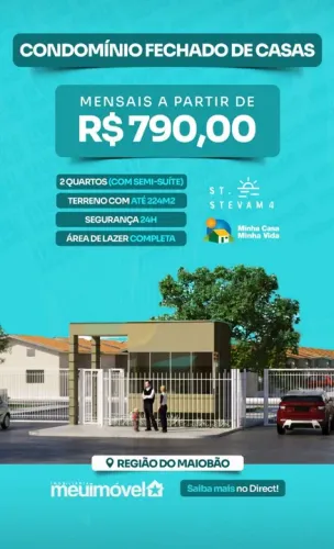 CASA em Condomínio e na PLANTA com entrada de R$ 500 REAIS.