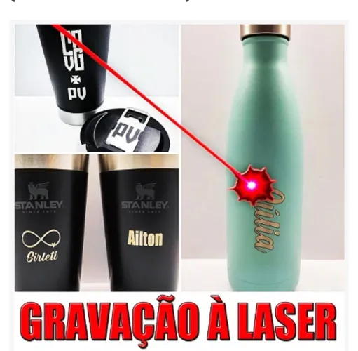 Gravação a Laser em Copos e Garrafas