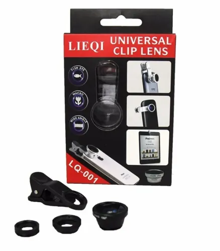 Kit Lentes Universal Clip Lens LQ 001 180 Graus Angular Nas Cores PRETO-10/PRATA-08/VERMEL