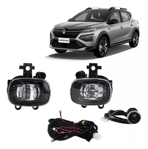 Kit Farol Milha Renault Kardian Botão Led Touch