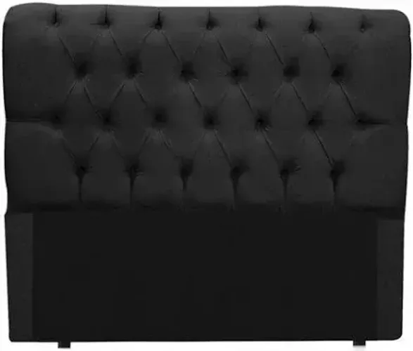 Cabeceira Suede Solteiro Preto