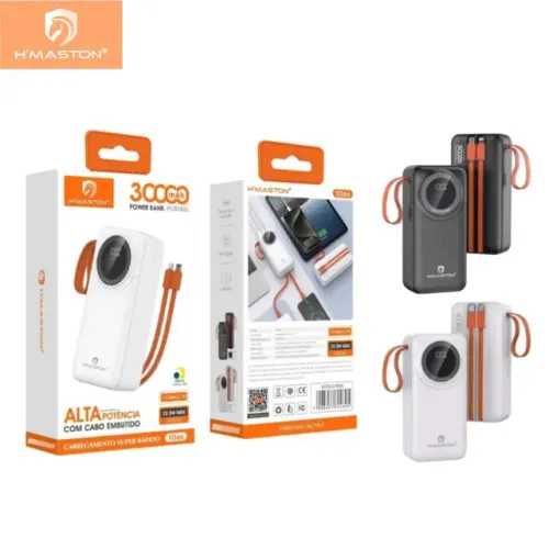 Power Bank HMaston 30.000mAh 22.5W Turbo (Cabo Embutido)