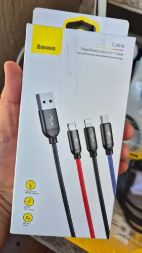 Cabo Carregador 3 em 1 Baseus 120cm Novo