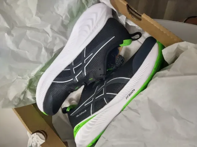 Tênis Asics gel cumulus 25 - lite-show - preto e verde - preto+verde