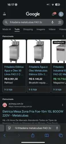 Fritadeira Metalcubas FAO 2c