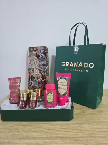Kit Granado Pink unhas e mãos c/ caixa de metal e sacola de presente - 8 itens 
