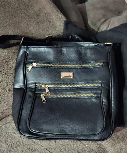 Bolsa feminina com alça lateral, transversal, faixa de mão de couro