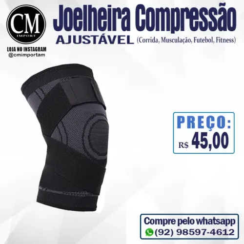 Joelheira Compressão Ajustável.