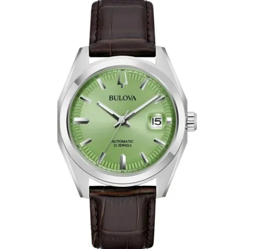 RELÓGIO BULOVA SURVEYOR 96B427 AUTOMÁTICO 39MM VERDE MARROM CINZA VERDE