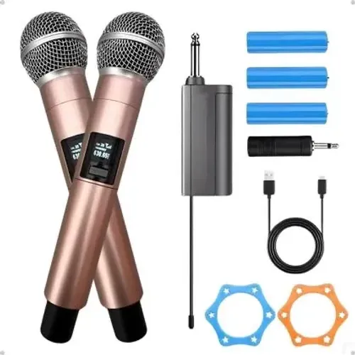 Microfone sem fio profissional para karaokê