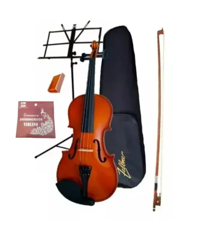 Kit Violino Zellmer Completo C/ Estante para Partituras + Encordoamento Violino Premium