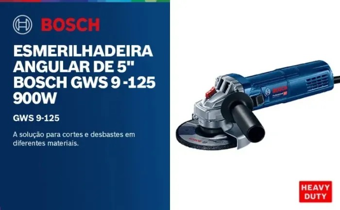Esmerilhadeira angular 5" - GWS 9-125 S Professional - 900w - Bosch - Ferramentas 