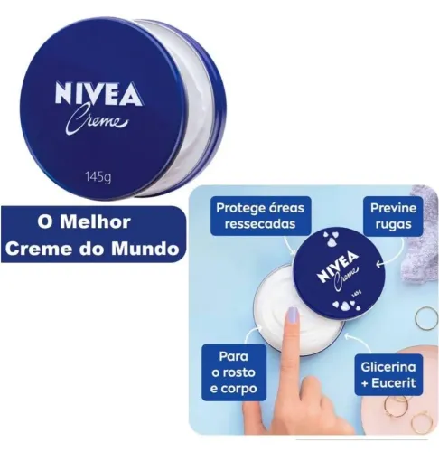 NIVEA Creme LATONA 145g - Hidratação e cuidado para rosto e corpo