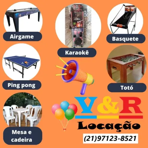 aluguel de brinquedos / mesas / cadeiras / karaokê