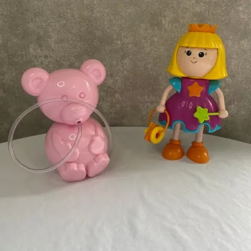 Kit Brinquedos Boneca Flora Fadinha Elka + Urso Inalador