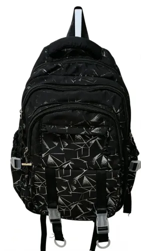 Mochila Preta Geométrica