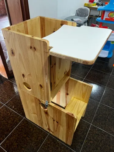 Torre de Aprendizagem Montessori 3 em 1 - Madeira Maciça