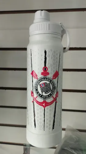 Garrafa Térmica Corinthians 1L Com Alça e Tampa | Squeeze Inox Timão Personalizada | Manté