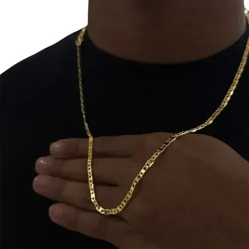 CORRENTE PIASTRINE 3MM - MOEDA ANTIGA - BANHADO A OURO 18K