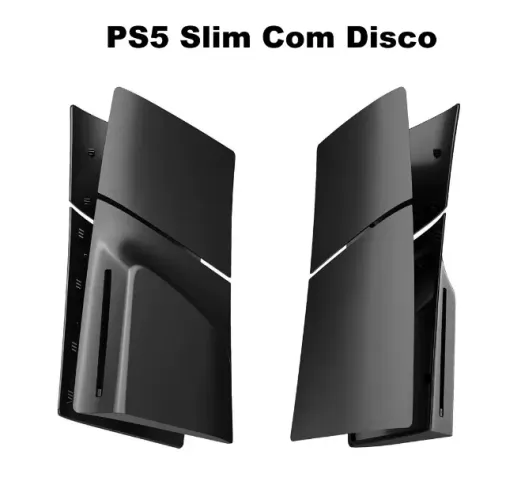 Faceplate PS5 Slim com Disco Preto (4 partes) Novo