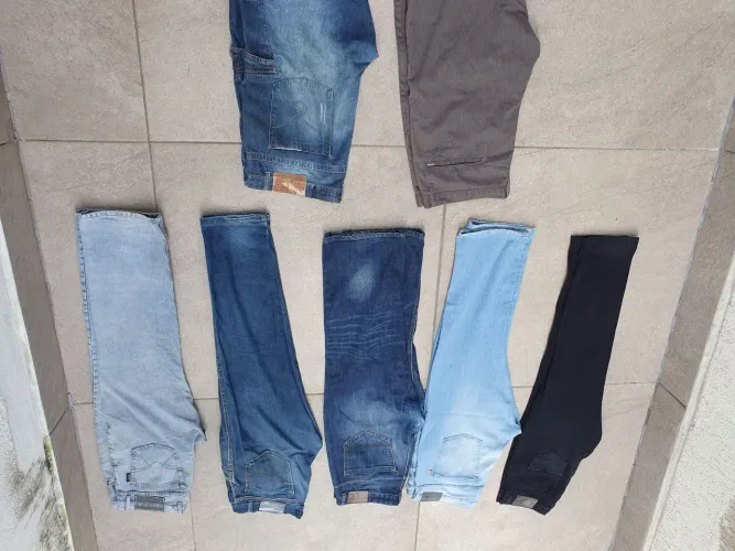 Roupas calça e bermuda jeans