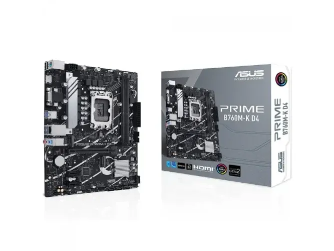 MB ASUS PRIME B760M-K D4 p/ Intel LGA1700 2xDDR4/1xPCI-e/4xSATA/2xM.2