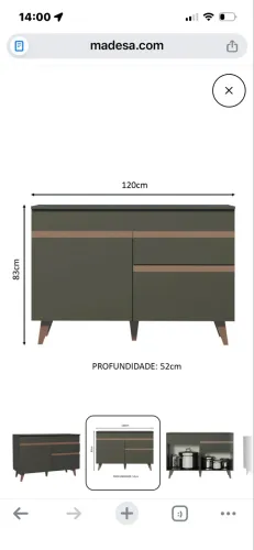 Bancada/gabinete NOVO 120cm preto (Madesa móveis) 