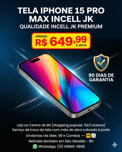 Tela JK iPhone 15 Pro Max - Qualidade Premium