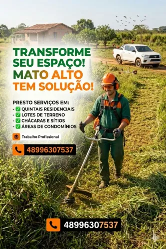 Roçagem, limpeza de terrenos 