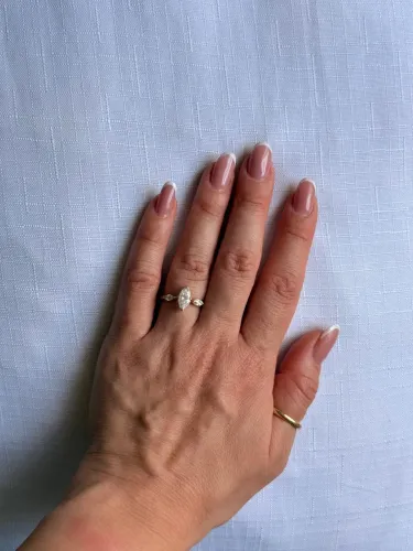 Anel ouro 18k com diamante de laboratório