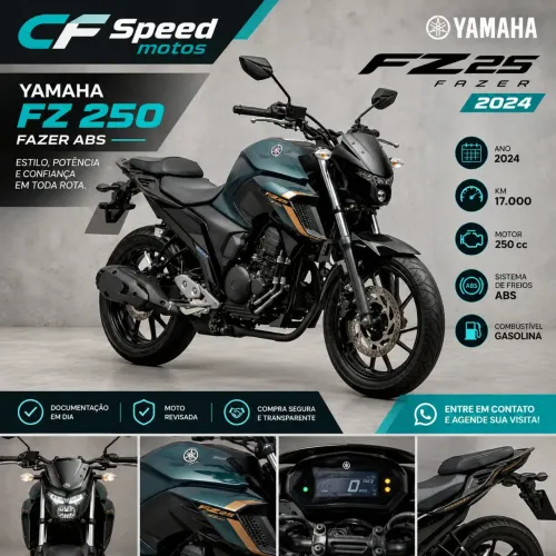 YAMAHA FZ 25 FAZER 2024 TD. OK EM DIA.
