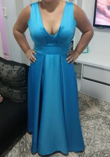 Vestido de festa azul marinho