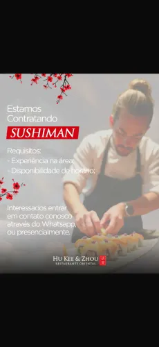 VAGA PARA SUSHIMAN BARRA SHOPPING SUL