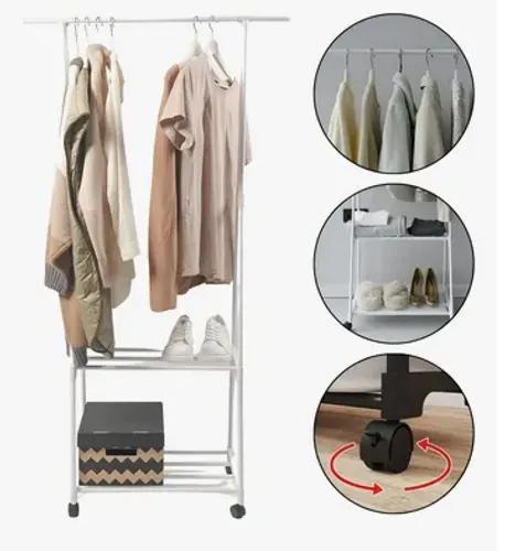 Arara De Roupas Cabideiro Sapateira Loja Prateleira Quarto Cor Branco z1451