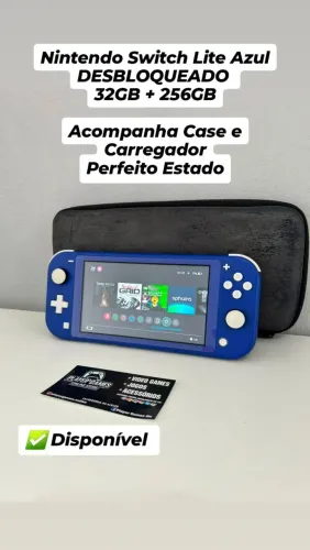 Nintendo Switch Lite DESBLOQUEADO!! 32GB + 256GB (Aceito Cartão)