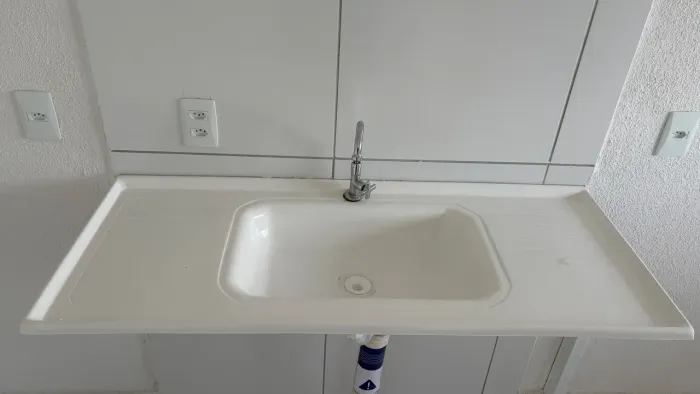 Pia de Cozinha Fibra 120x50 cm Branca